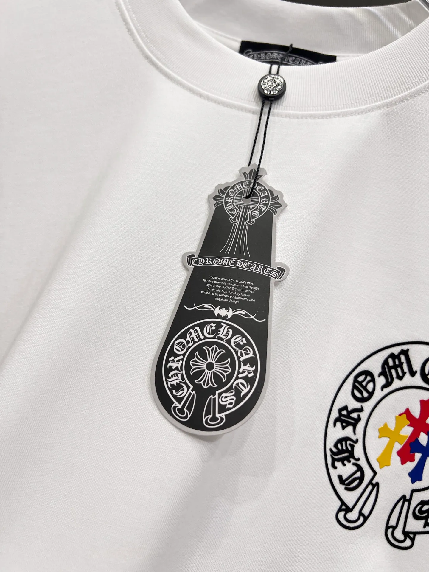 🅿️190 CH Crow 2025 Autumn and Winter New Short-sleeved T-shirt Horseshoe Sanskrit word craft Cross foam craft design The real thing is great🔥Same style for men and women, loose version Size S M L XL XXL Five sizes black white